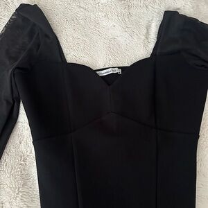 Abercrombie & Fitch Elegant Black Bodysuit- see through sleeves
